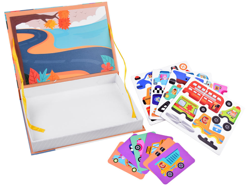 Magnetinė galvosūkių knyga „Transporto priemonės“, 66 vnt.