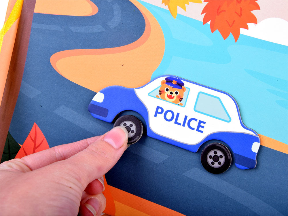 Magnetinė galvosūkių knyga „Transporto priemonės“, 66 vnt.