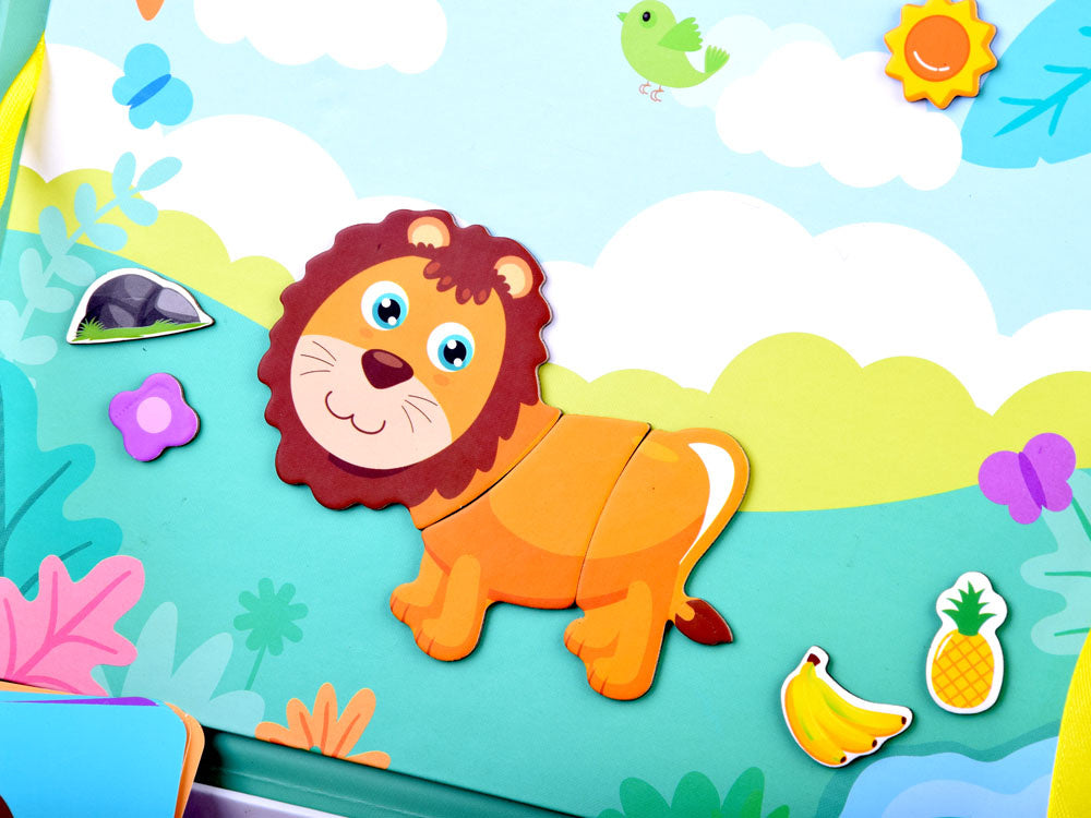 Magnetinė galvosūkių knyga „Zoologijos sodo gyvūnai“ 66 vnt.