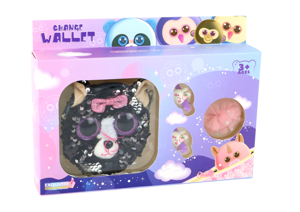 Piniginė katė su aksesuarais 4 el.