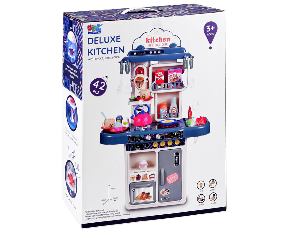 Interaktyvi vaikiška virtuvė su garso ir šviesos efektais 42 el., mėlyna