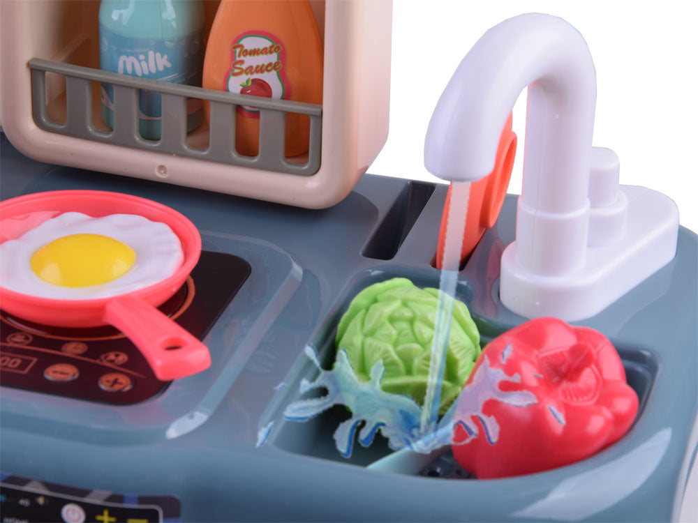 Interaktyvi vaikiška virtuvė su garso ir šviesos efektais 42 el., mėlyna