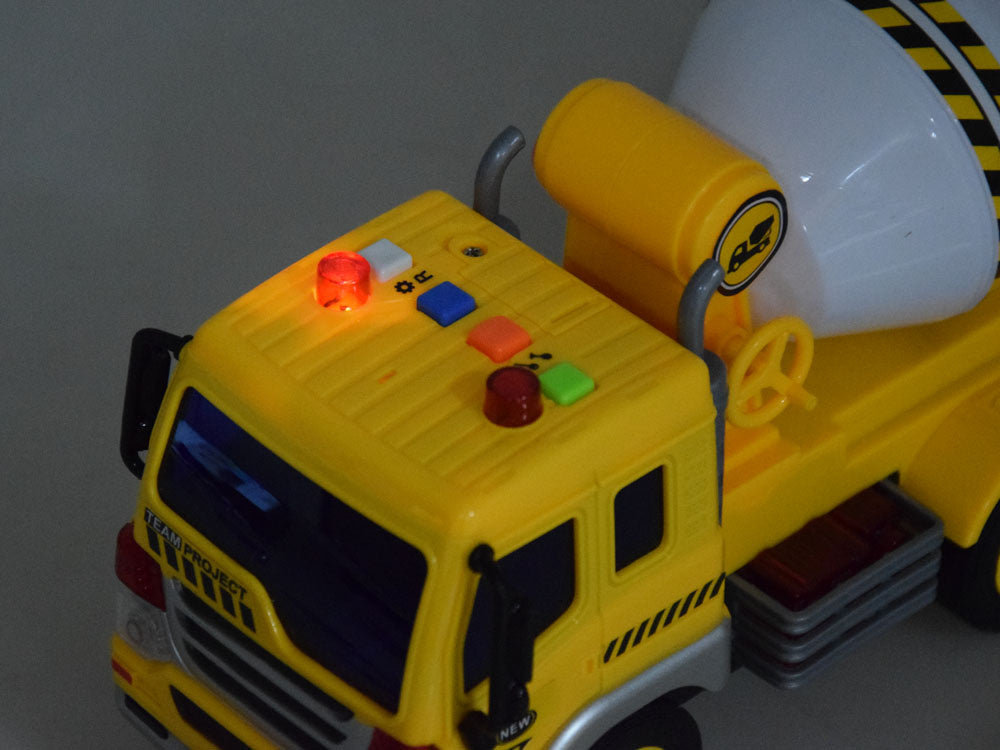 Žaislinis sunkvežimis betono maišyklė, šviesos ir garso efektai