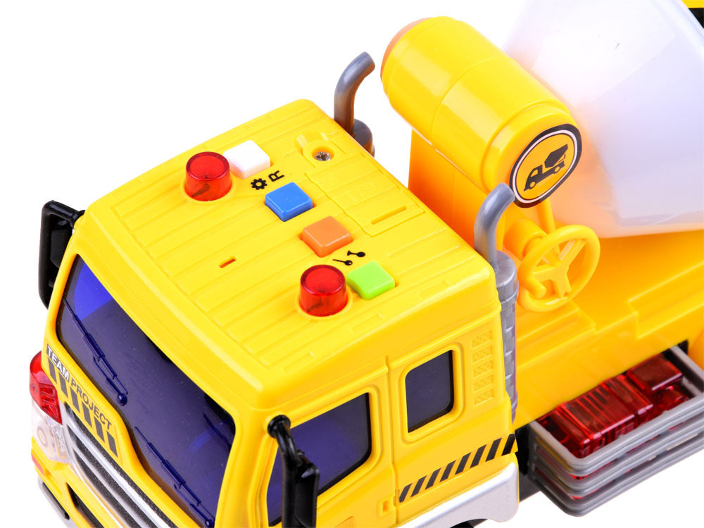 Žaislinis sunkvežimis betono maišyklė, šviesos ir garso efektai