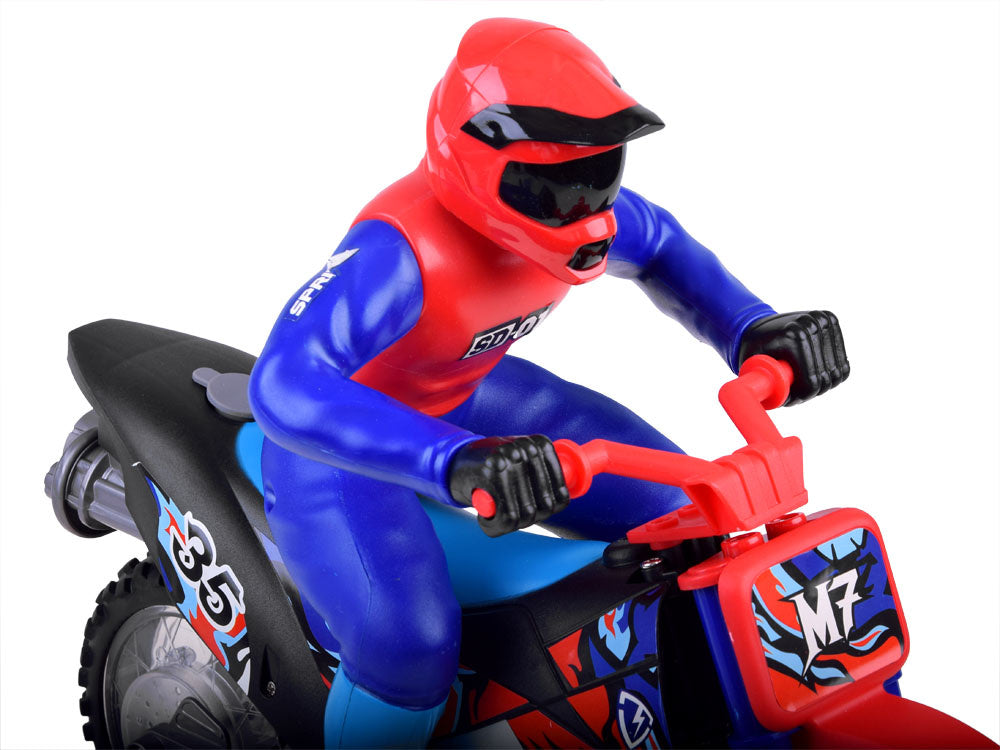 Nuotoliniu būdu valdomas krosinis motociklas su dūmų efektu