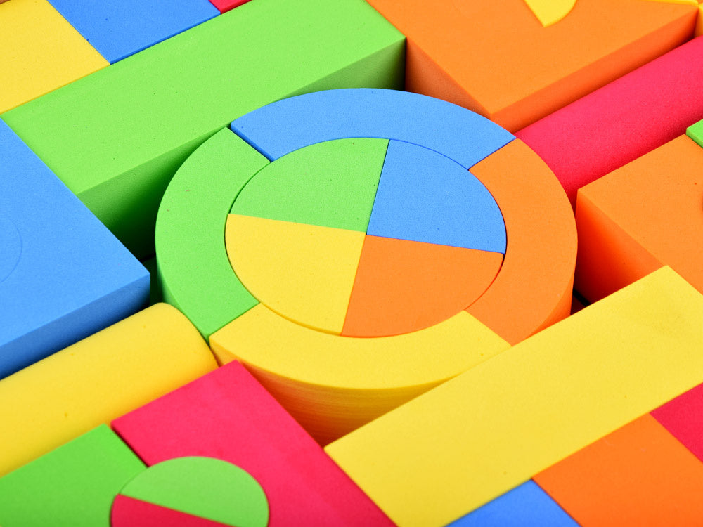 Minkštos spalvotos putplasčio  kaladėlės 80 el.