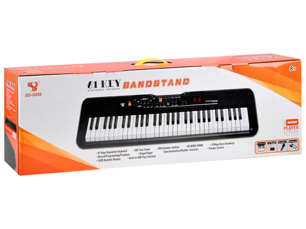 Vaikiškas sintezatorius SD-S850 su mikrofonu ir 61 klavišu