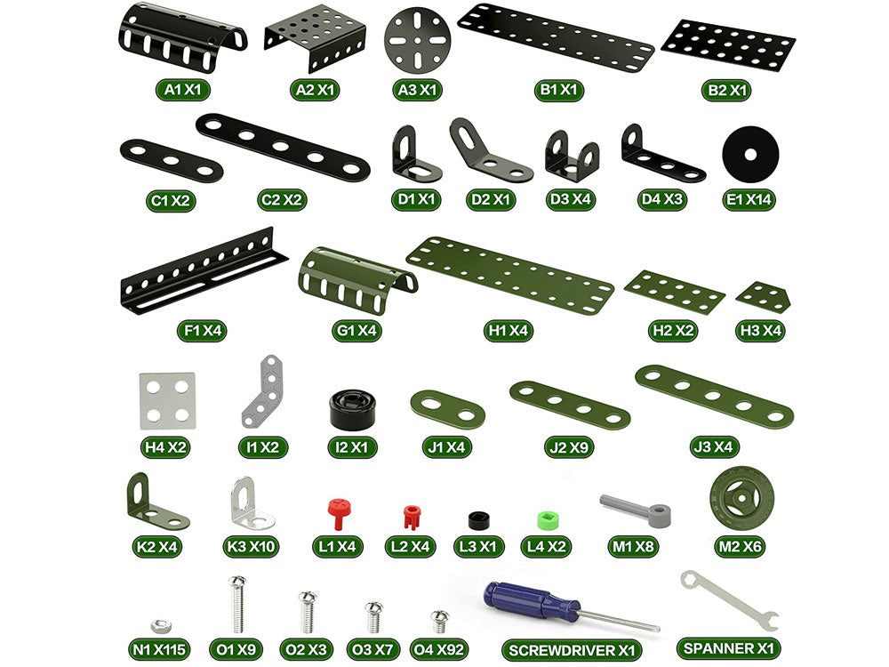 Konstrukciniai metalo blokeliai „Garvežys“, 340 vnt.