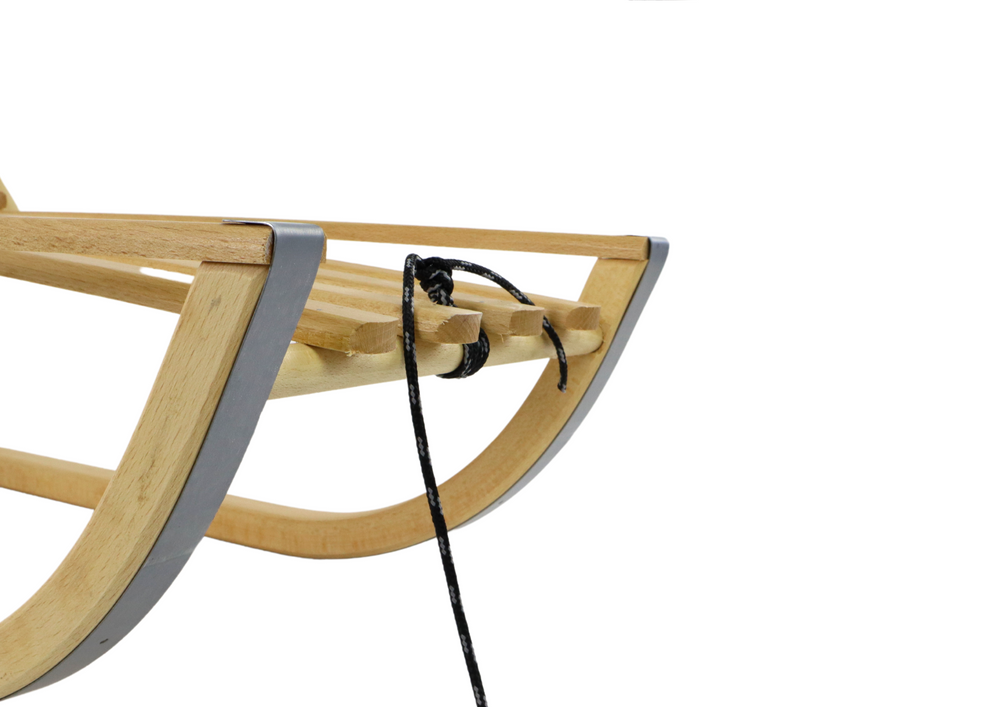 Medinės rogutės su atlošu ir virve