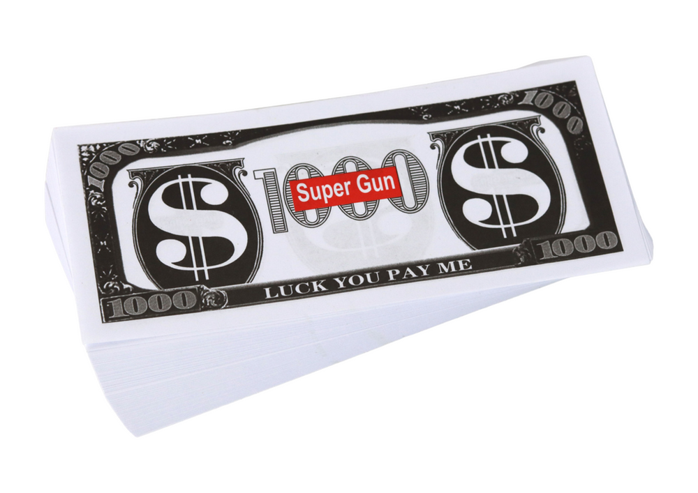 Žaislinis pinigų pistoletas, raudonas