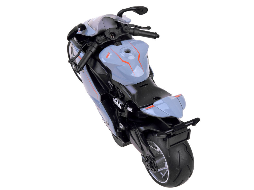 Žaislinis pilkai raudonas motociklas „Diacast“