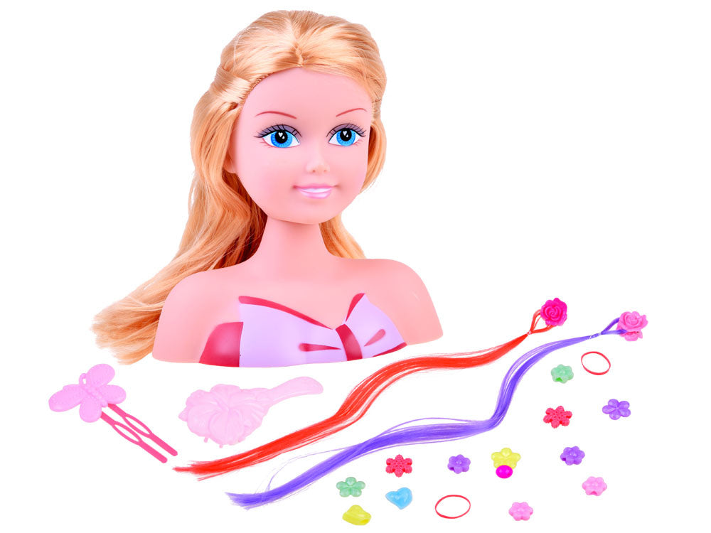 Lėlės galva šukavimui su aksesuarais