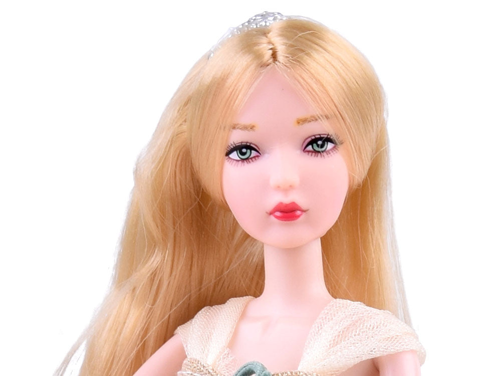 Lėlė Emily kokteiline suknele ir rankinuku