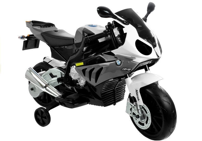 Vaikiškas elektrinis BMW S1000RR motociklas, sidabrinis