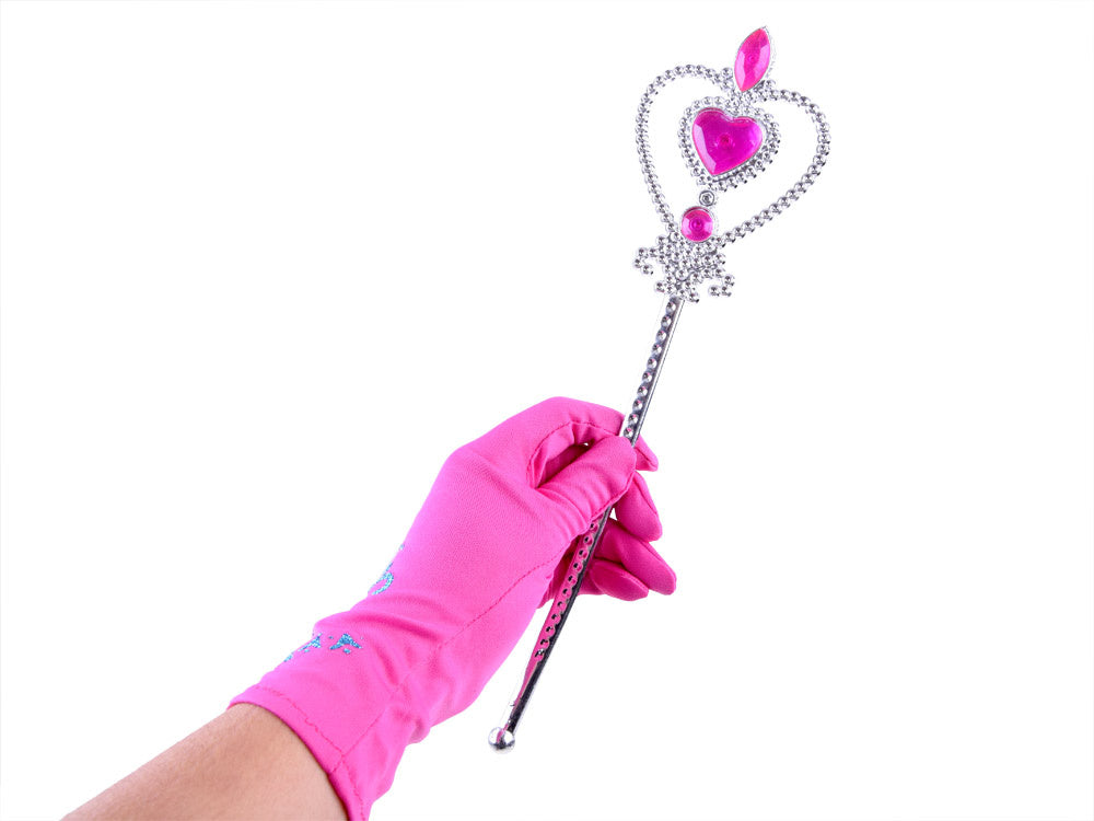 Princesių rinkinys su karūna ir prisegama kasa, rožinis