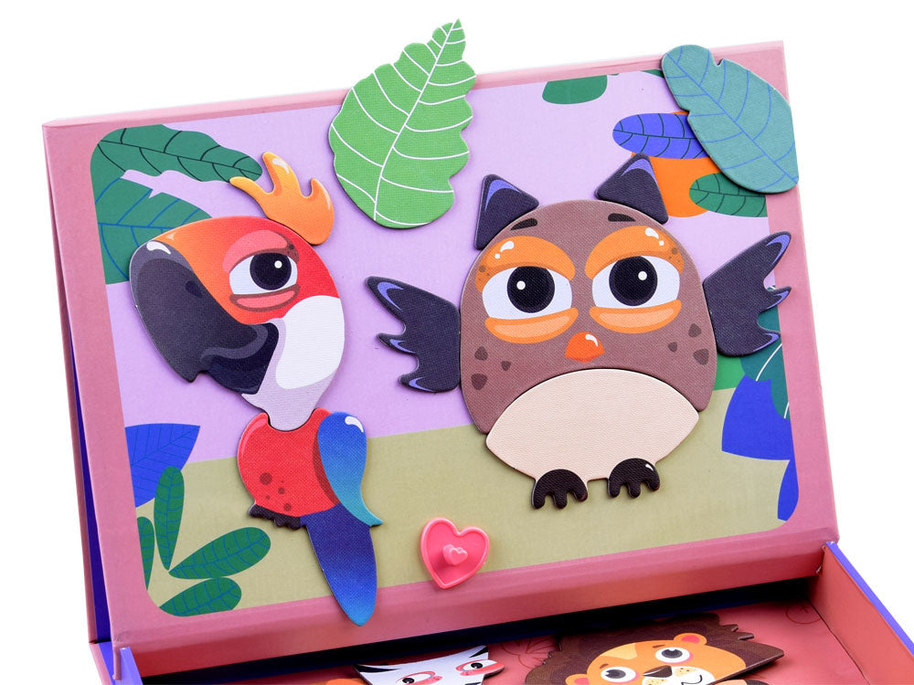 Magnetinė gyvūnų dėlionė vaikams 54 el.