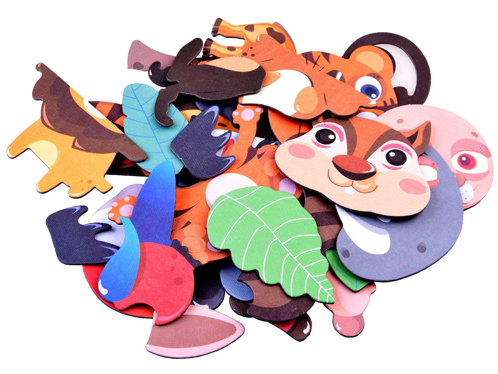 Magnetinė gyvūnų dėlionė vaikams 54 el.