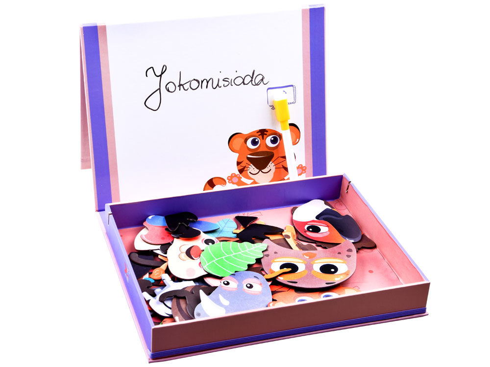 Magnetinė gyvūnų dėlionė vaikams 54 el.