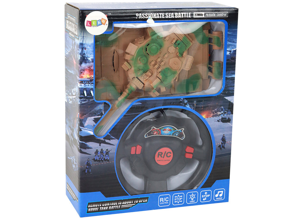 Nuotoliniu būdu valdomas karinis tankas, rudas