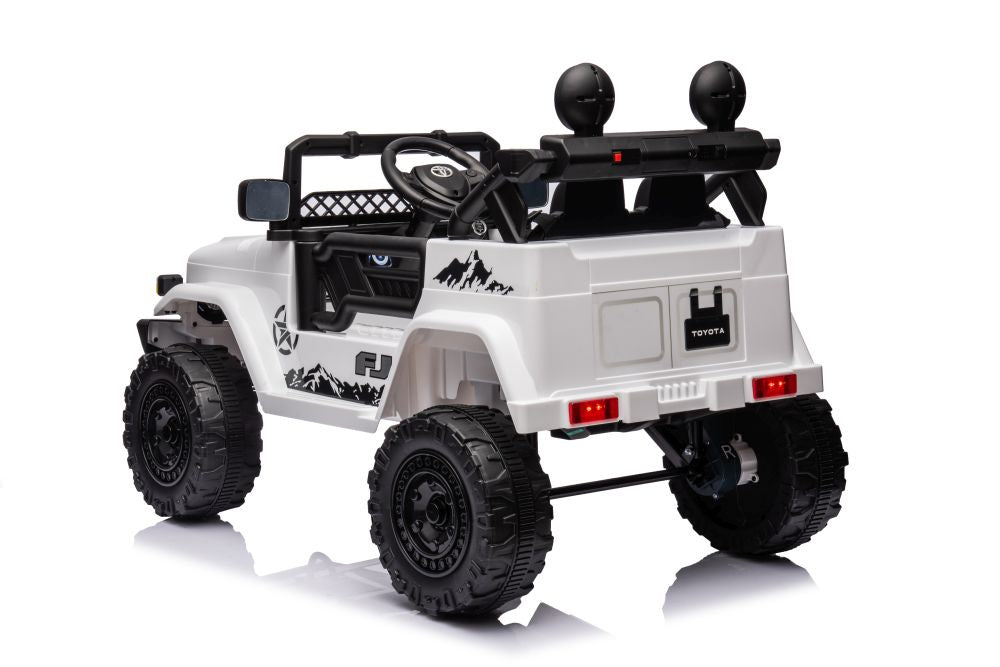 Vienvietis elektrinis visureigis Toyota FJ Khaki 4x4, baltas
