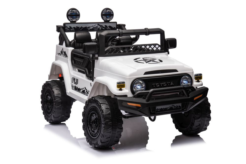 Vienvietis elektrinis visureigis Toyota FJ Khaki 4x4, baltas