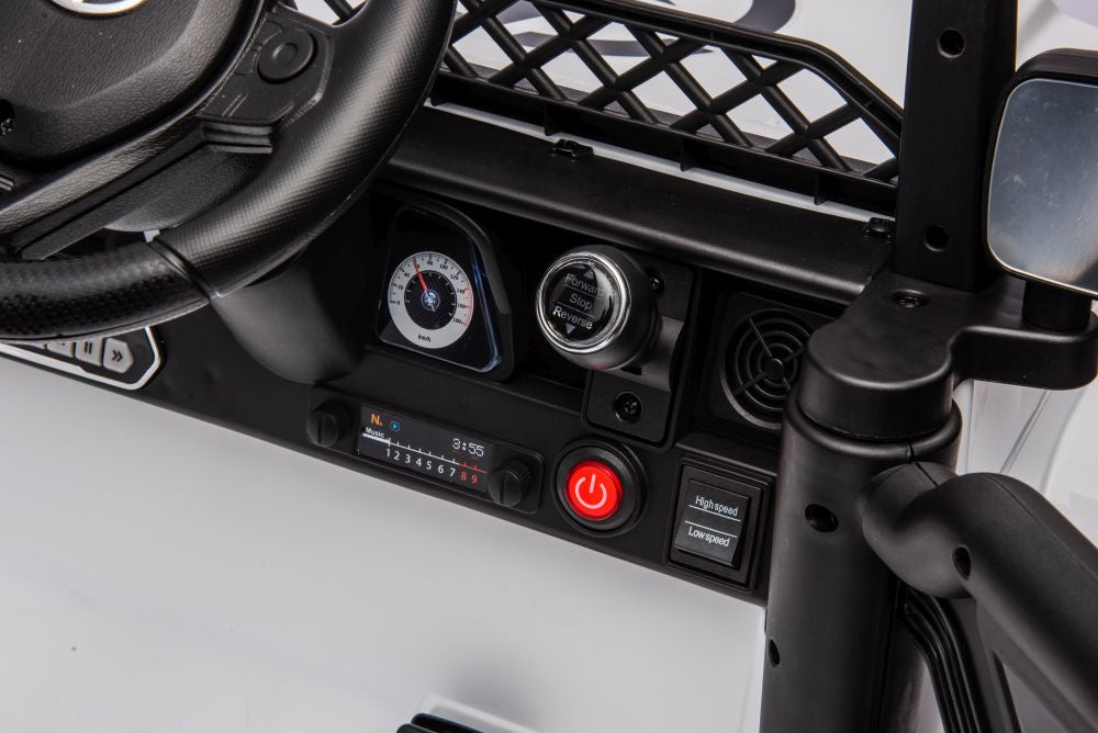 Vienvietis elektrinis visureigis Toyota FJ Khaki 4x4, baltas