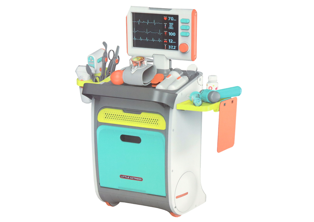 Mažojo gydytojo rinkinys su vežimėliu ir priedais