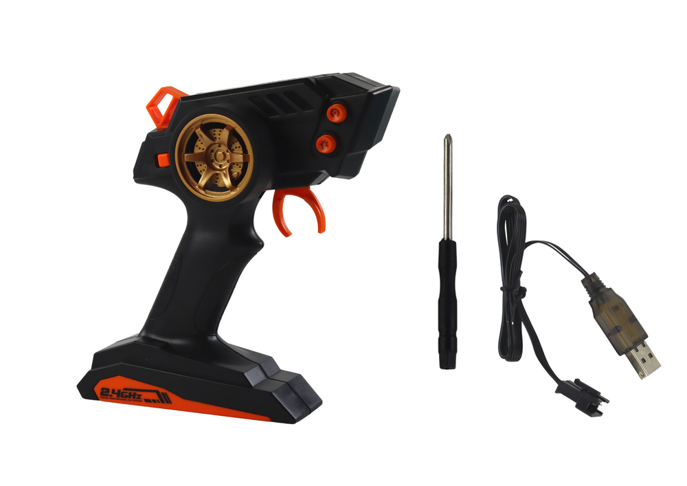 Didelis nuotoliniu būdu valdomas sportinis automobilis 1:10 mėlynai juodas