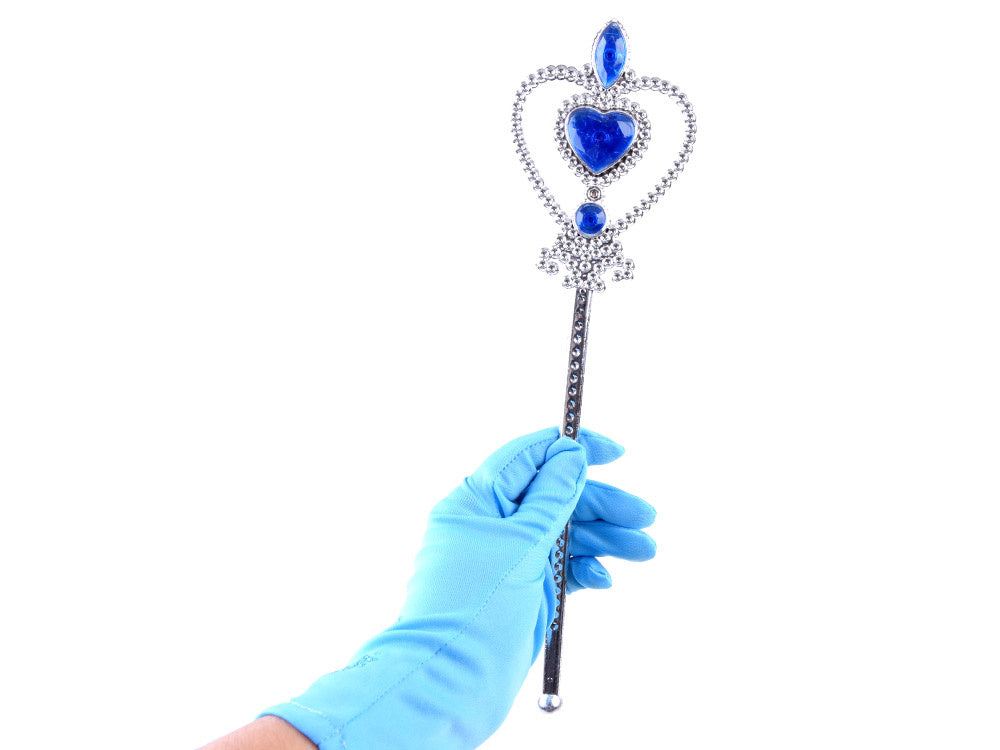 Princesių rinkinys su karūna ir prisegama kasa, mėlynas