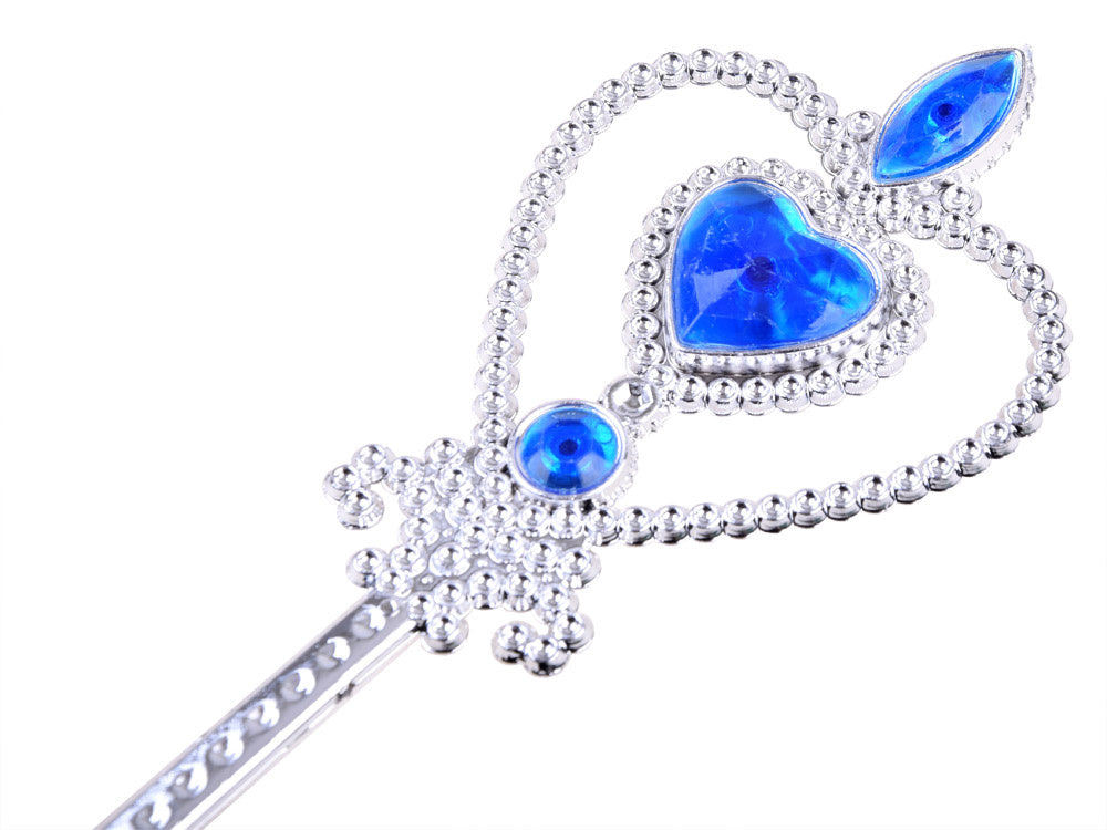 Princesių rinkinys su karūna ir prisegama kasa, mėlynas