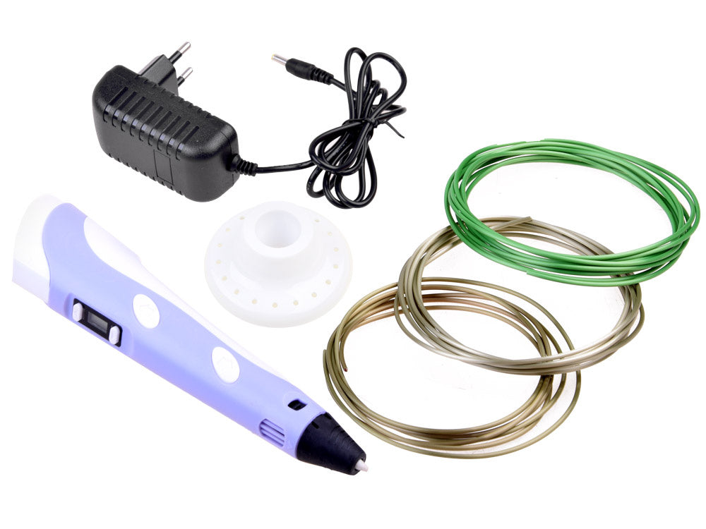 3D stebuklingas rašiklis su priedais, violetinis