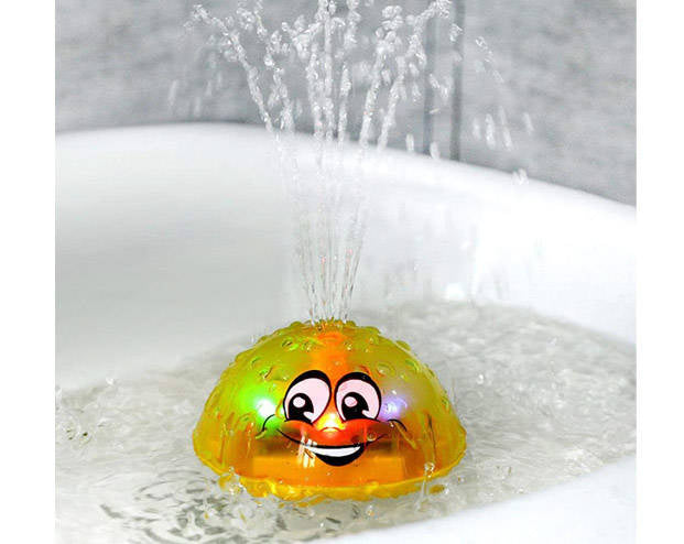 Plūduriuojantis ir šviečiantis vonios fontanas, geltonas