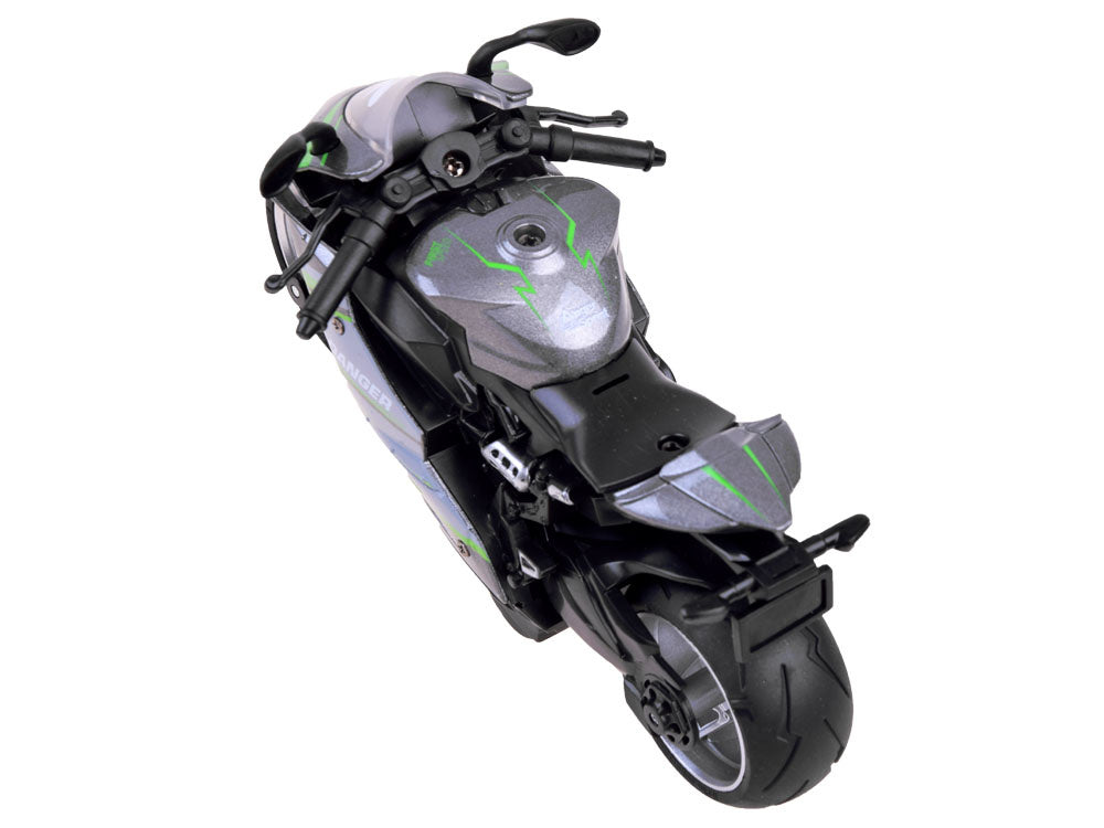 Žaislinis pilkas motociklas