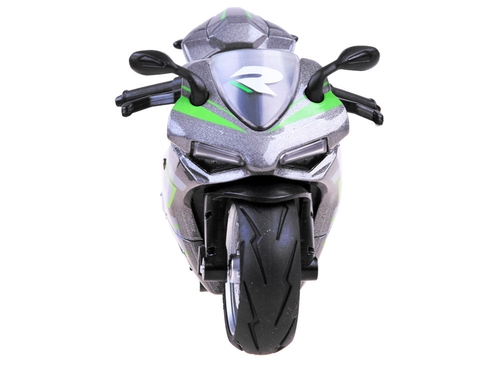 Žaislinis pilkas motociklas