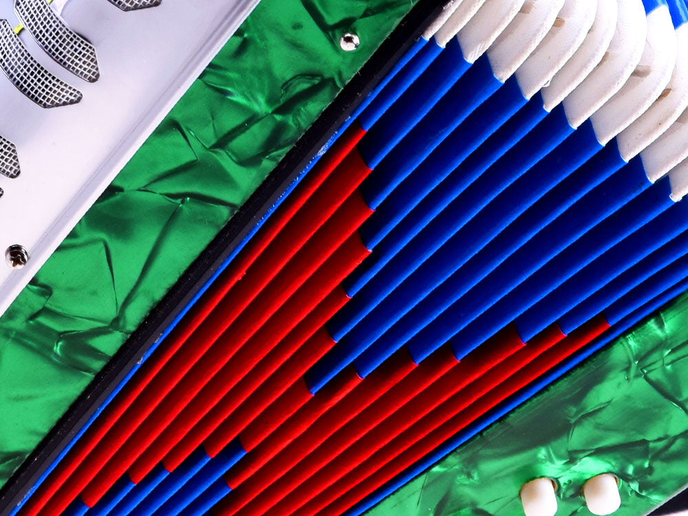 Didelis vaikiškas akordeonas, žalias