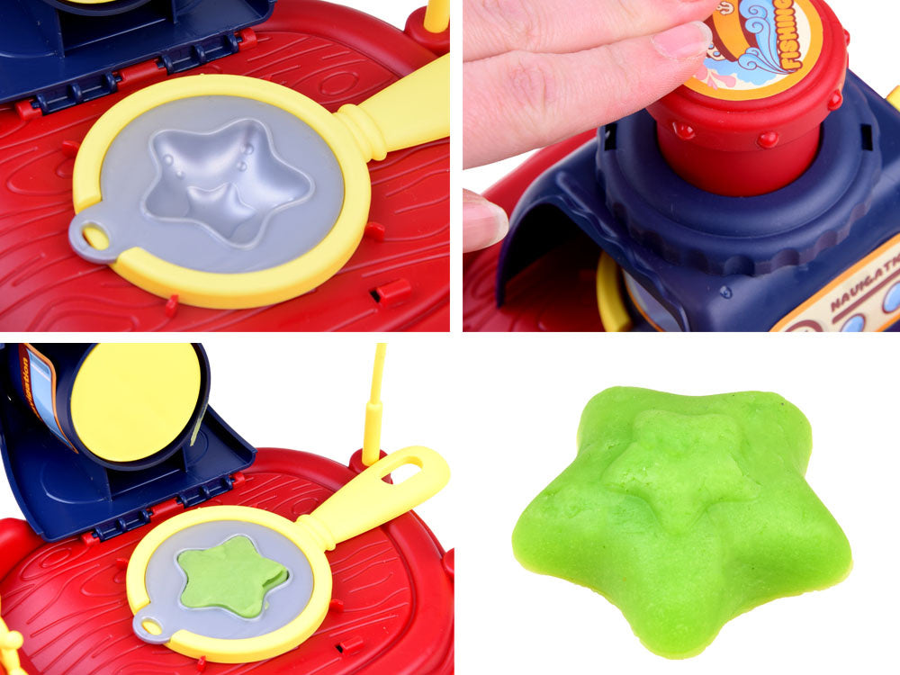 Žvejybos laivas su priedais ir plastikine mase