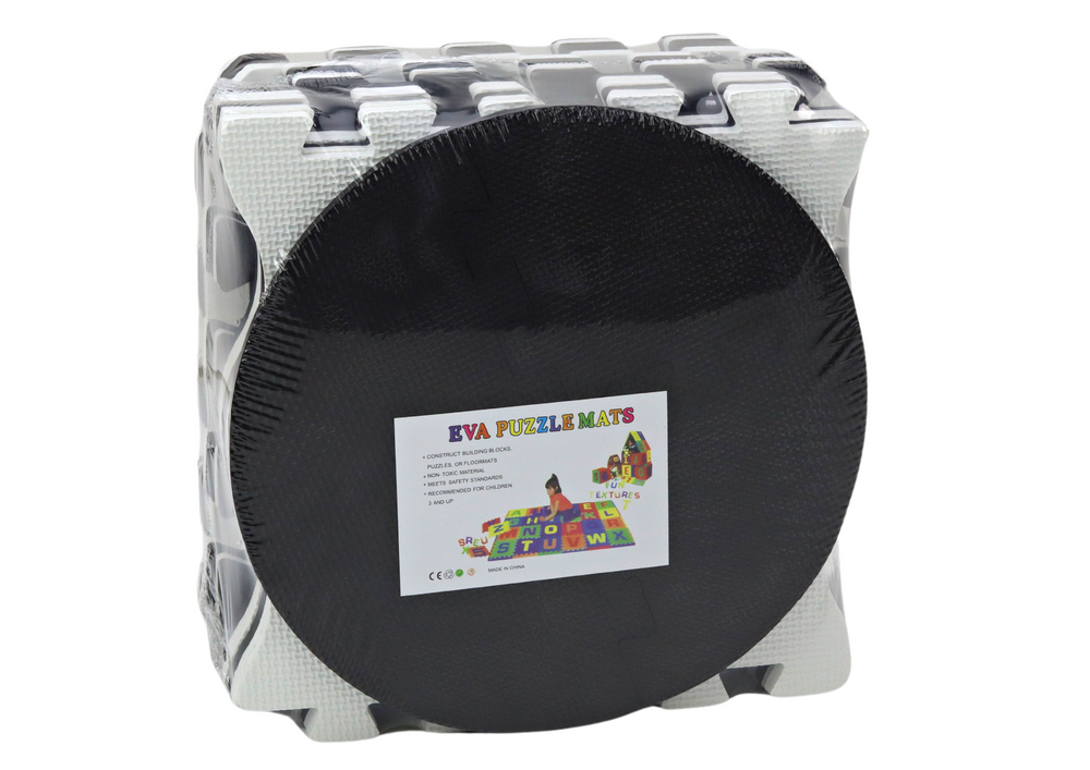 Edukacinis minkštas EVA kilimėlis, juodai baltas 19 el.