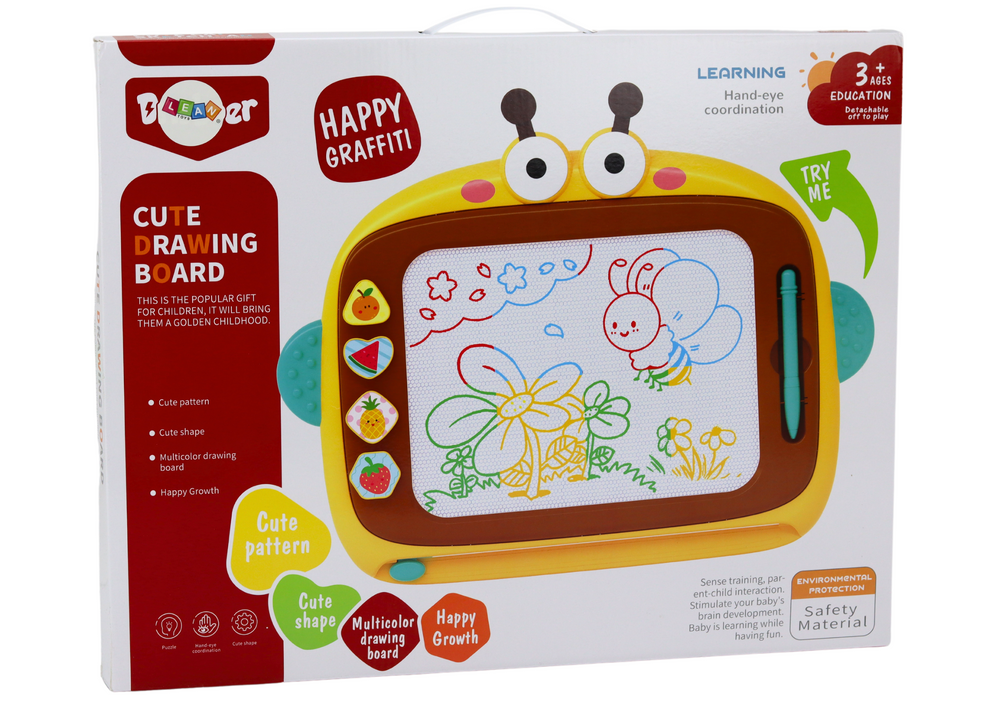 Magnetinė piešimo lenta su antspaudais, rožinė