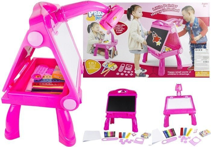 Interaktyvi piešimo lenta su projektoriumi, rožinė