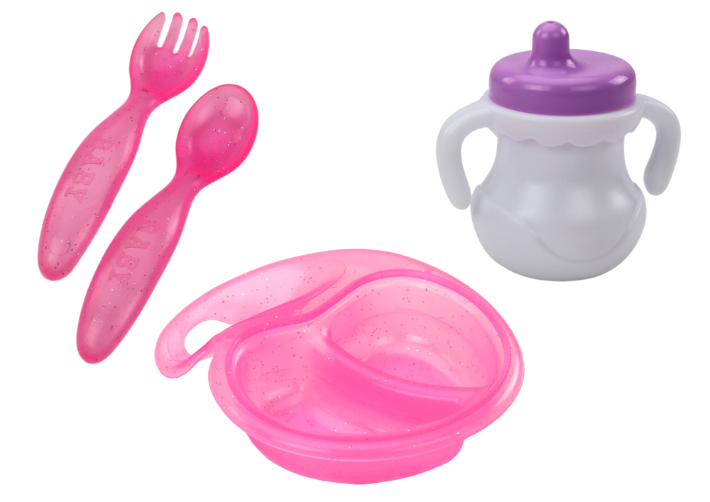 Lėlė kūdikis su aksesuarais, balta