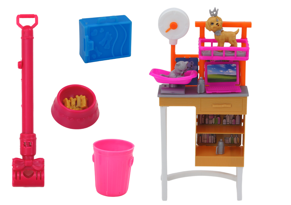 Lėlės veterinarės rinkinys su priedais