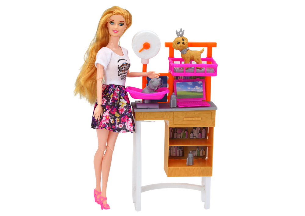 Lėlės veterinarės rinkinys su priedais