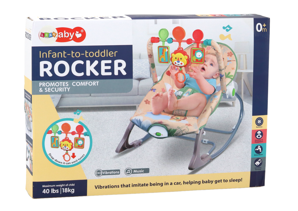 Supamasis krėslas su garsais ir vibracijos funkcija vaikams „Baby Lounger“, rožinė