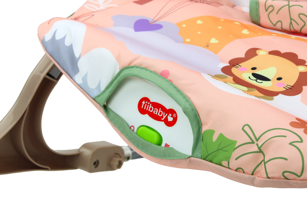 Supamasis krėslas su garsais ir vibracijos funkcija vaikams „Baby Lounger“, rožinė