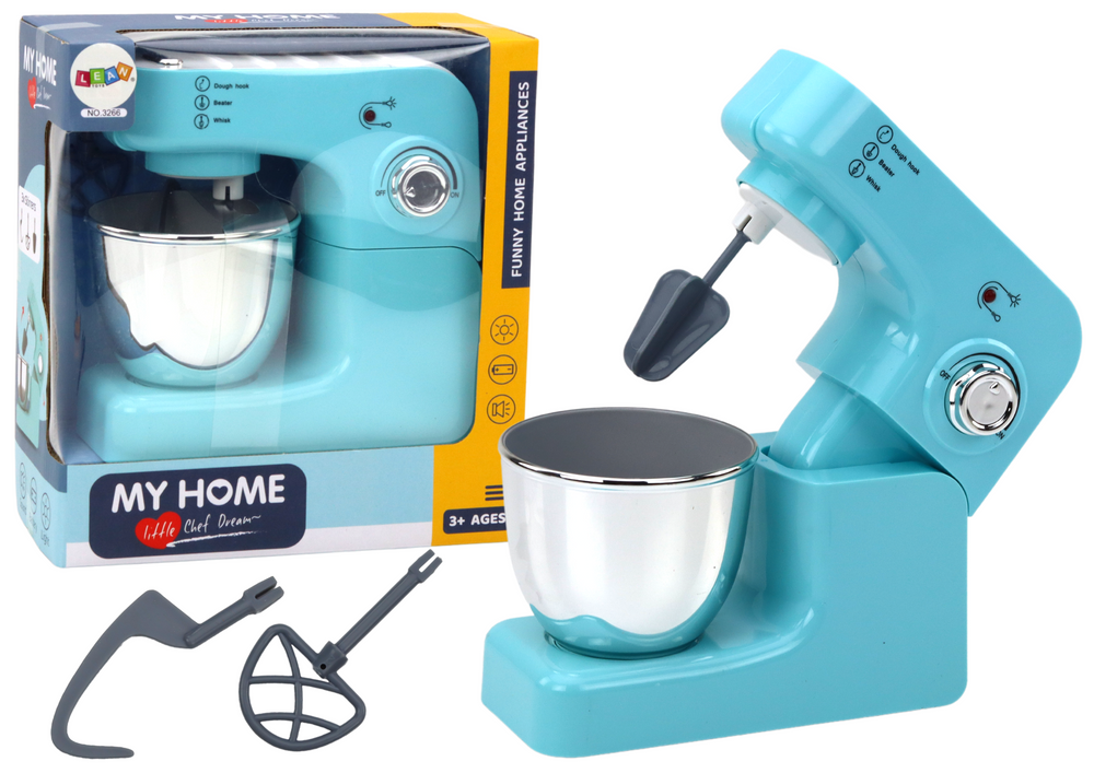 Žaislinis virtuvinis maišytuvas su antgaliais, turkio spalvos