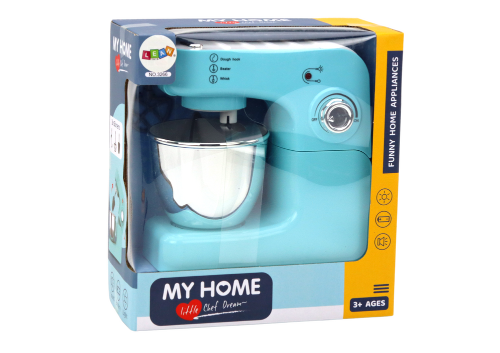 Žaislinis virtuvinis maišytuvas su antgaliais, turkio spalvos