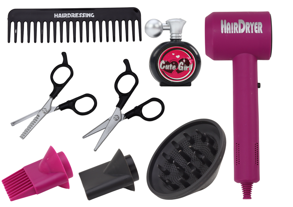Vaikiškas plaukų stilisto rinkinys, rožinis