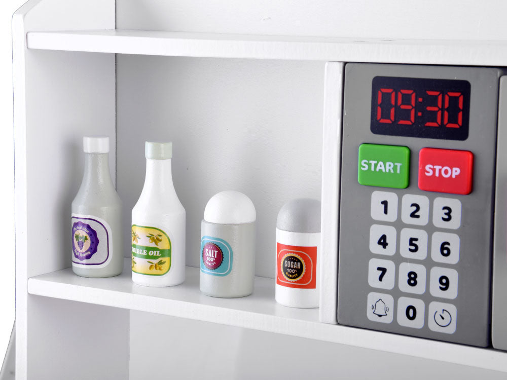 Didelė medinė virtuvė vaikams su priedais