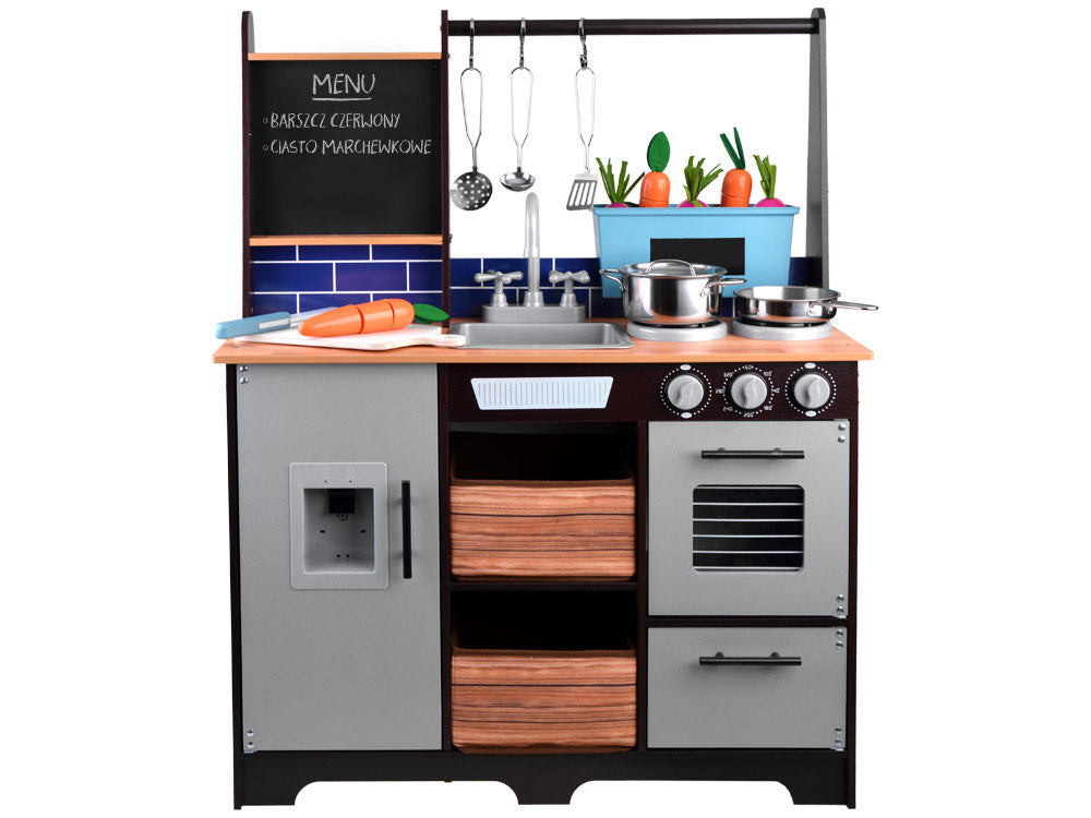 Vaikiška medinė virtuvė su priedais