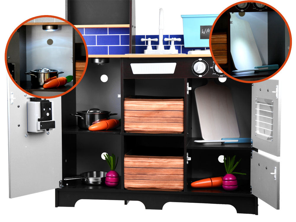 Vaikiška medinė virtuvė su priedais